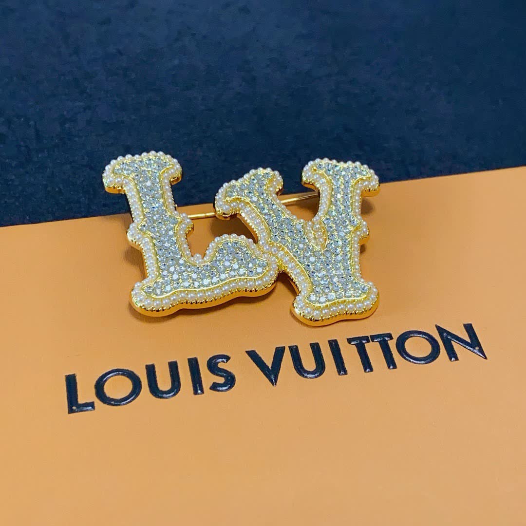 Louis Vuitton Brooch - LV Logo Design